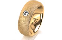 Ring 14 Karat Gelbgold 7.0 mm kreismatt 1 Brillant G vs...