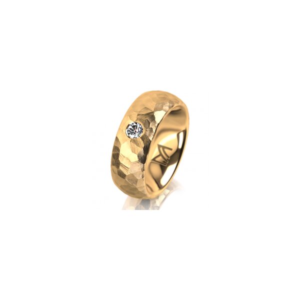 Ring 14 Karat Gelbgold 7.0 mm diamantmatt 1 Brillant G vs 0,110ct