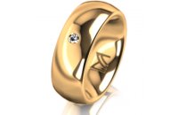 Ring 18 Karat Gelbgold 7.0 mm poliert 1 Brillant G vs...