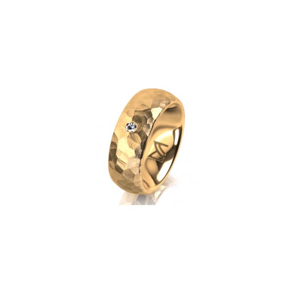 Ring 18 Karat Gelbgold 7.0 mm diamantmatt 1 Brillant G vs 0,025ct