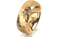 Ring 18 Karat Gelbgold 7.0 mm diamantmatt 1 Brillant G vs...