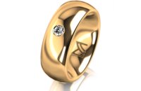 Ring 18 Karat Gelbgold 7.0 mm poliert 1 Brillant G vs...