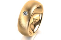 Ring 18 Karat Gelbgold 7.0 mm sandmatt 1 Brillant G vs...