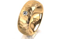 Ring 18 Karat Gelbgold 7.0 mm diamantmatt 1 Brillant G vs...