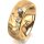 Ring 18 Karat Gelbgold 7.0 mm diamantmatt 3 Brillanten G vs Gesamt 0,070ct