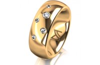 Ring 18 Karat Gelbgold 7.0 mm poliert 5 Brillanten G vs...