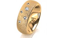 Ring 18 Karat Gelbgold 7.0 mm kreismatt 5 Brillanten G vs...