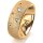 Ring 18 Karat Gelbgold 7.0 mm kreismatt 5 Brillanten G vs Gesamt 0,095ct