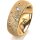 Ring 18 Karat Gelbgold 7.0 mm kristallmatt 5 Brillanten G vs Gesamt 0,095ct