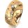 Ring 18 Karat Gelbgold 7.0 mm diamantmatt 5 Brillanten G vs Gesamt 0,095ct