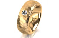 Ring 18 Karat Gelbgold 7.0 mm diamantmatt 1 Brillant G vs...