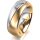 Ring 14 Karat Gelb-/Weissgold 7.0 mm l&auml;ngsmatt