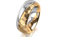 Ring 14 Karat Gelb-/Weissgold 7.0 mm diamantmatt