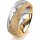 Ring 14 Karat Gelb-/Weissgold 7.0 mm kristallmatt 1 Brillant G vs 0,025ct