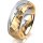 Ring 14 Karat Gelb-/Weissgold 7.0 mm diamantmatt 1 Brillant G vs 0,025ct