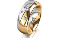 Ring 14 Karat Gelb-/Weissgold 7.0 mm poliert 3 Brillanten...