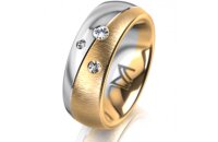 Ring 14 Karat Gelb-/Weissgold 7.0 mm sandmatt 3...
